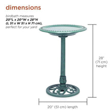 Load image into Gallery viewer, Outdoor Garden Bird Bath Bowl with Stand in Green Bronze Finish