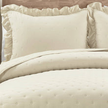 Load image into Gallery viewer, Full/Queen Lightweight Yellow Ruffle Reversible Oversized 3 Piece Quilt Set