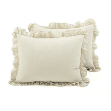 Load image into Gallery viewer, Full/Queen Lightweight Yellow Ruffle Reversible Oversized 3 Piece Quilt Set