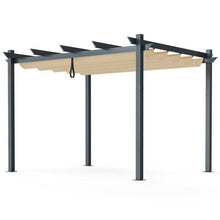 Load image into Gallery viewer, Modern 10 x 12 Ft Outdoor Sturdy Pergola Gazebo with Retractable Beige Canopy