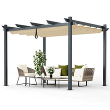Load image into Gallery viewer, Modern 10 x 12 Ft Outdoor Sturdy Pergola Gazebo with Retractable Beige Canopy