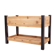 Load image into Gallery viewer, 2-Ft x 4-Ft Cedar Wood Raised Garden Bed Planter Bed with Black Vinyl Legs