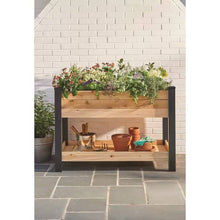 Load image into Gallery viewer, 2-Ft x 4-Ft Cedar Wood Raised Garden Bed Planter Bed with Black Vinyl Legs