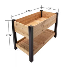 Load image into Gallery viewer, 2-Ft x 4-Ft Cedar Wood Raised Garden Bed Planter Bed with Black Vinyl Legs