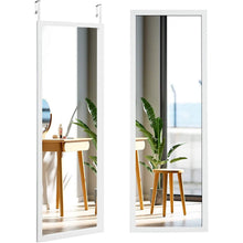 Load image into Gallery viewer, White Full Length Bedroom Mirror with Over the Door or Wall Mounted Design