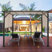 Load image into Gallery viewer, Modern 10 x 10 Ft Heavy Duty Metal Frame Pergola Gazebo with Beige Canopy