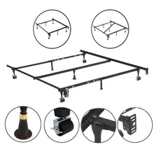 Load image into Gallery viewer, Twin, Full, Queen Sturdy Black Metal Adjustable Bed Frame w/Headboard Brackets