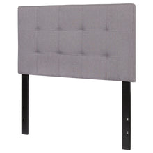 Load image into Gallery viewer, Twin size Modern Light Grey Fabric Upholstered Panel Headboard