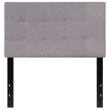 Load image into Gallery viewer, Twin size Modern Light Grey Fabric Upholstered Panel Headboard