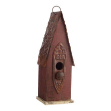 Load image into Gallery viewer, Outdoor Garden Rustic Brown Solid Wood and Iron Bird House