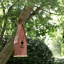 Load image into Gallery viewer, Outdoor Garden Rustic Brown Solid Wood and Iron Bird House