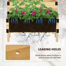 Load image into Gallery viewer, 2 Tier Self Draining Natural Wood Raised Garden Bed Planter Box with Trellis