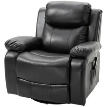 Load image into Gallery viewer, Adjustable Black Faux Leather Remote Massage Recliner Chair w/ Footrest