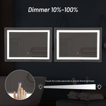 Load image into Gallery viewer, Modern LED Lighted Mirror Dimmable Wall-Mounted Bathroom Vanity 27 x 20 inch