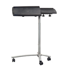 Load image into Gallery viewer, Adjustable Laptop Computer Cart Desk Stand in Graphite Wood Grain