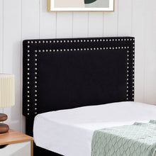 Load image into Gallery viewer, Set of 2 - Twin Dorm Style Black Tufted Upholstered Platform Bed with Headboard