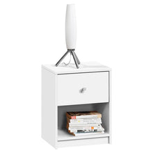 Load image into Gallery viewer, Contemporary 1-Drawer Nightstand with Storage Shelf in White