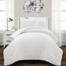 Load image into Gallery viewer, Twin/XL Size Microfiber Crinkled Texture 2 Piece Comforter Set White