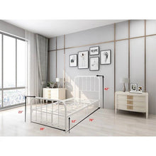 Load image into Gallery viewer, Twin White Metal Bed Frame with Slatted Rounded Corners Headboard and Footboard