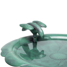 Load image into Gallery viewer, Outdoor Polypropylene Weather Resistant Bird Bath in Dark Green Finish