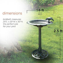 Load image into Gallery viewer, Outdoor Polypropylene Weather Resistant Bird Bath in Dark Green Finish