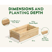 Load image into Gallery viewer, Natural Unfinished Cedar Wood Planter Box 21-inch x 11-inch - Made in USA