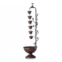 Load image into Gallery viewer, Outdoor Indoor 6-Tier Hanging Cups Water Fountain in Bronze Finish