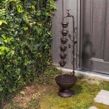 Load image into Gallery viewer, Outdoor Indoor 6-Tier Hanging Cups Water Fountain in Bronze Finish