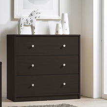 Load image into Gallery viewer, Modern 3-Drawer Chest Bedroom Bureau in Dark Brown Wood Finish