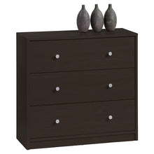 Load image into Gallery viewer, Modern 3-Drawer Chest Bedroom Bureau in Dark Brown Wood Finish