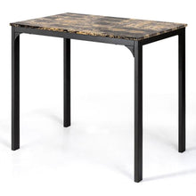 Load image into Gallery viewer, Modern 3-Piece Dining Set Brown Faux Marble Table-Top and 2 Black Chairs Stools