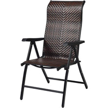 Load image into Gallery viewer, Outdoor/Indoor Folding Patio Chair with Brown Rattan Seat and High Back-Rest