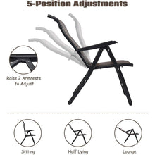 Load image into Gallery viewer, Outdoor/Indoor Folding Patio Chair with Brown Rattan Seat and High Back-Rest