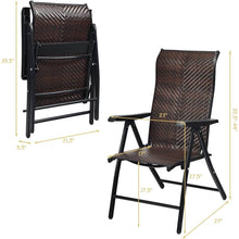 Load image into Gallery viewer, Outdoor/Indoor Folding Patio Chair with Brown Rattan Seat and High Back-Rest