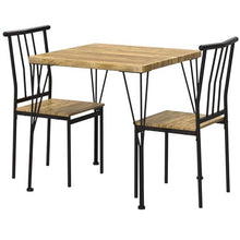 Load image into Gallery viewer, Modern 3-Piece Metal Frame Dining Set with Wood Top Table and 2 Chairs