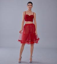 Load image into Gallery viewer, Red Voile Short Petticoat Skirt with Elastic Band - Perfect for Parties
