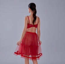 Load image into Gallery viewer, Red Voile Short Petticoat Skirt with Elastic Band - Perfect for Parties