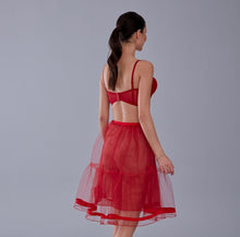 Load image into Gallery viewer, Red Voile Short Petticoat Skirt with Elastic Band - Perfect for Parties