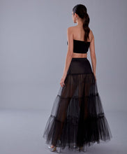 Load image into Gallery viewer, Black Voile Petticoat Skirt with Elastic Band - Perfect for Parties