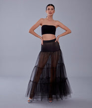 Load image into Gallery viewer, Black Voile Petticoat Skirt with Elastic Band - Perfect for Parties