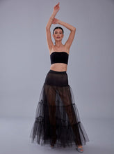 Load image into Gallery viewer, Black Voile Petticoat Skirt with Elastic Band - Perfect for Parties