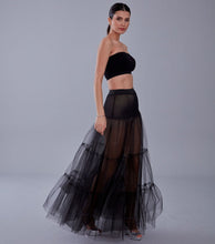 Load image into Gallery viewer, Black Voile Petticoat Skirt with Elastic Band - Perfect for Parties
