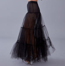 Load image into Gallery viewer, Black Voile Petticoat Skirt with Elastic Band - Perfect for Parties