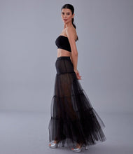 Load image into Gallery viewer, Black Voile Petticoat Skirt with Elastic Band - Perfect for Parties