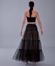Load image into Gallery viewer, Black Voile Petticoat Skirt with Elastic Band - Perfect for Parties