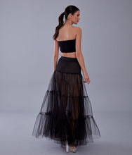 Load image into Gallery viewer, Black Voile Petticoat Skirt with Elastic Band - Perfect for Parties