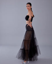 Load image into Gallery viewer, Black Voile Petticoat Skirt with Elastic Band - Perfect for Parties