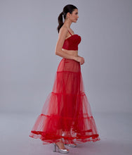 Load image into Gallery viewer, Red Voile Petticoat Skirt  with Elastic Band - Perfect for Parties