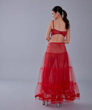 Load image into Gallery viewer, Red Voile Petticoat Skirt  with Elastic Band - Perfect for Parties