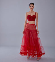 Load image into Gallery viewer, Red Voile Petticoat Skirt  with Elastic Band - Perfect for Parties